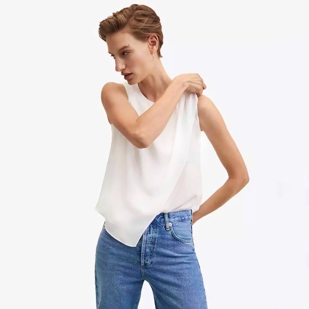 MANGO Buttoned Wrap Blouse